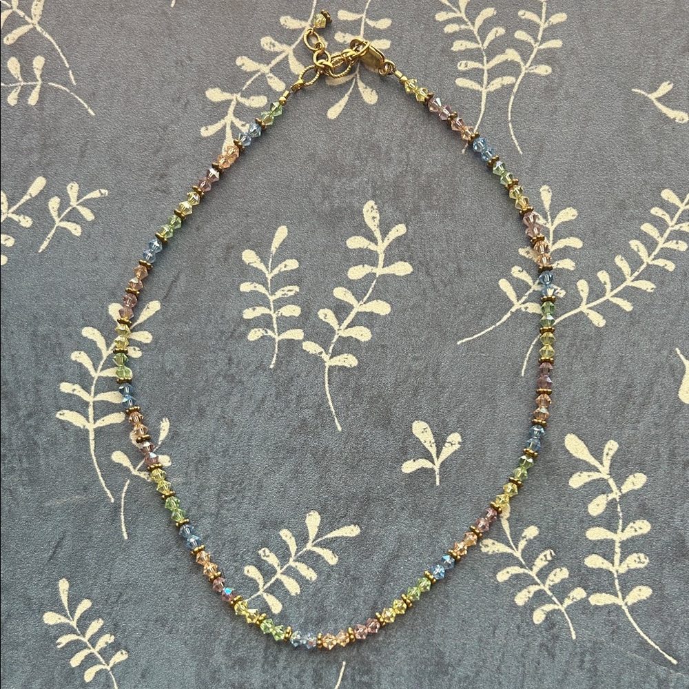 Pastel rainbow beaded necklace